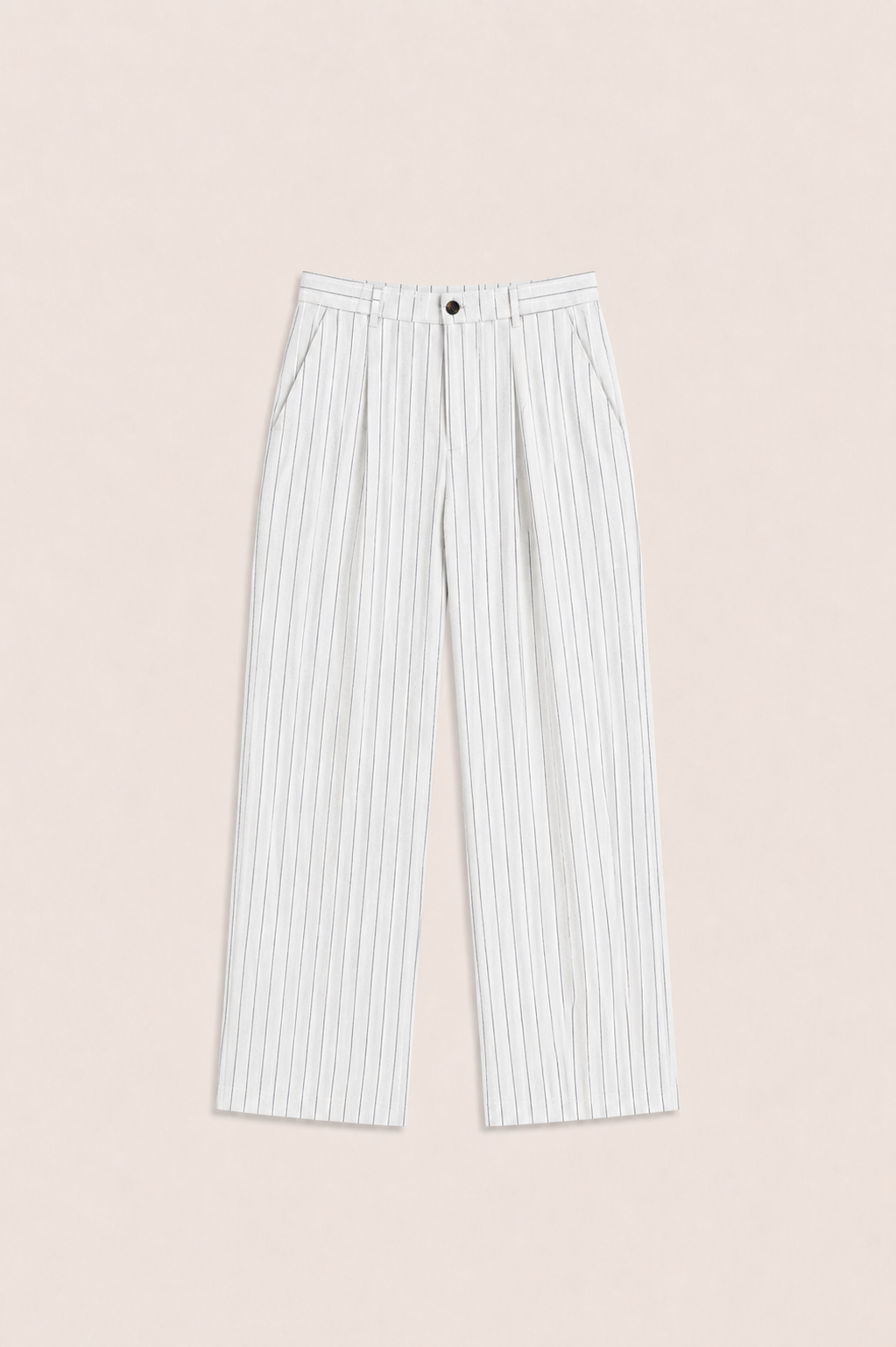 Borelo Linen Striped Trousers White