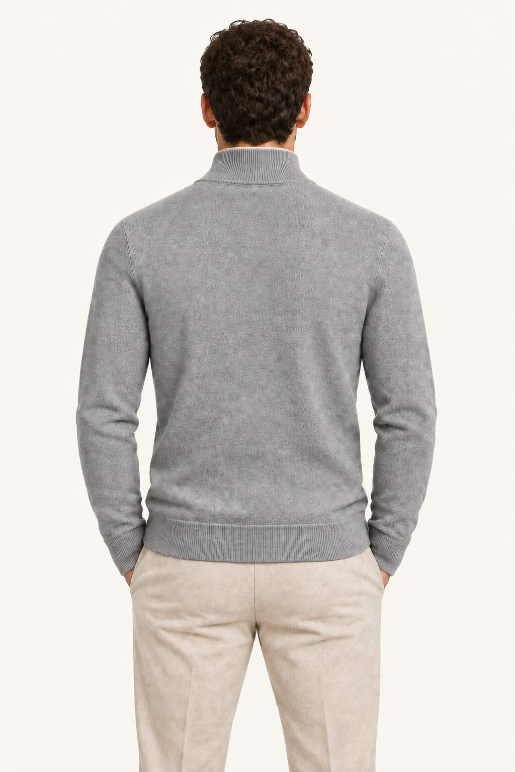 Sivaro Cashmere Reversible Zip Knit Beige & Grey