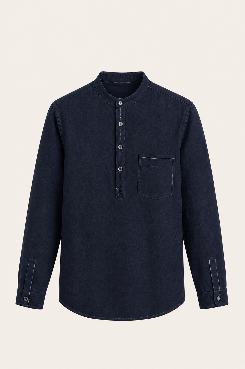 Gavero Quarter Shirt Navy