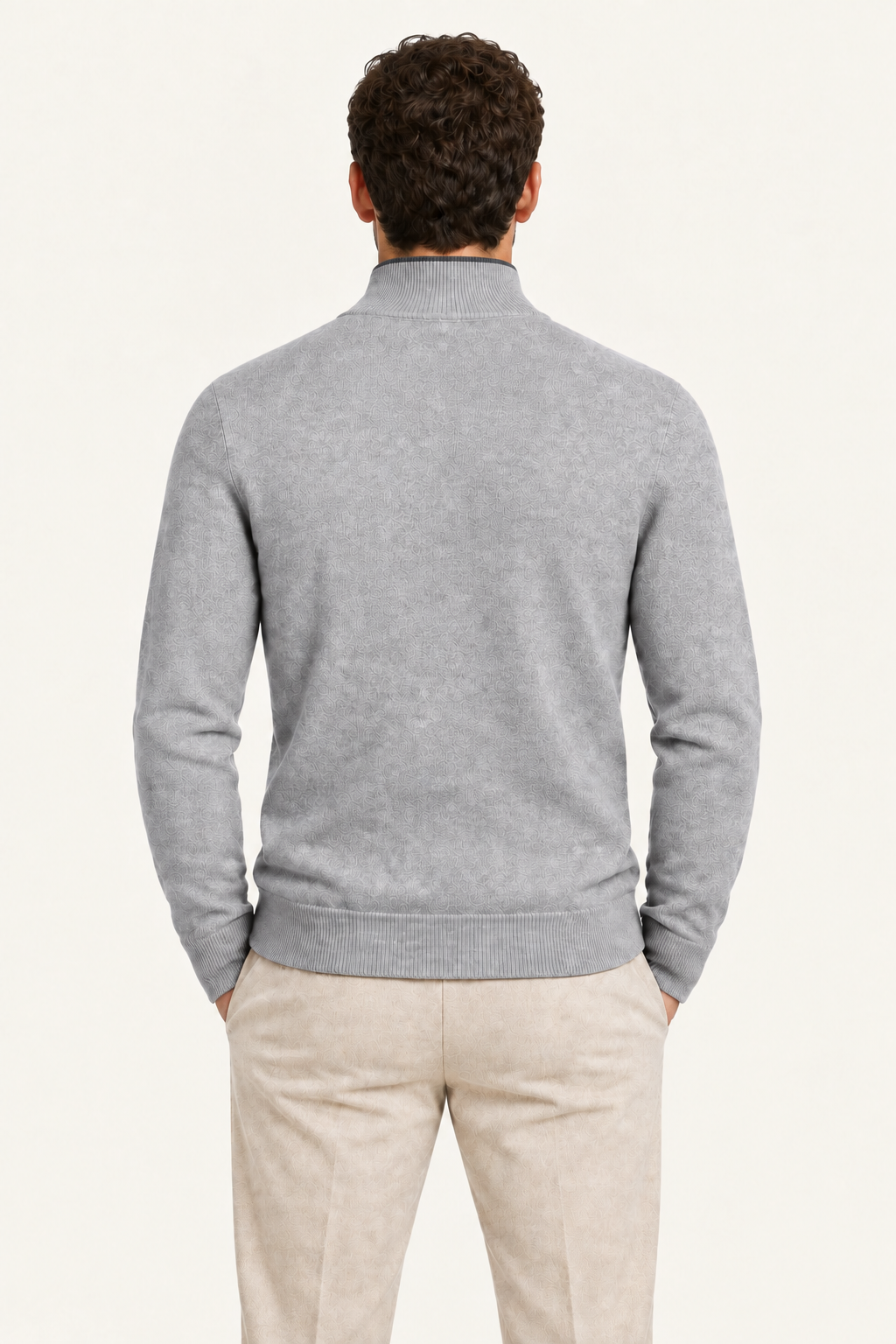 Sivaro Cashmere Reversible Zip Knit Dark Grey & Grey