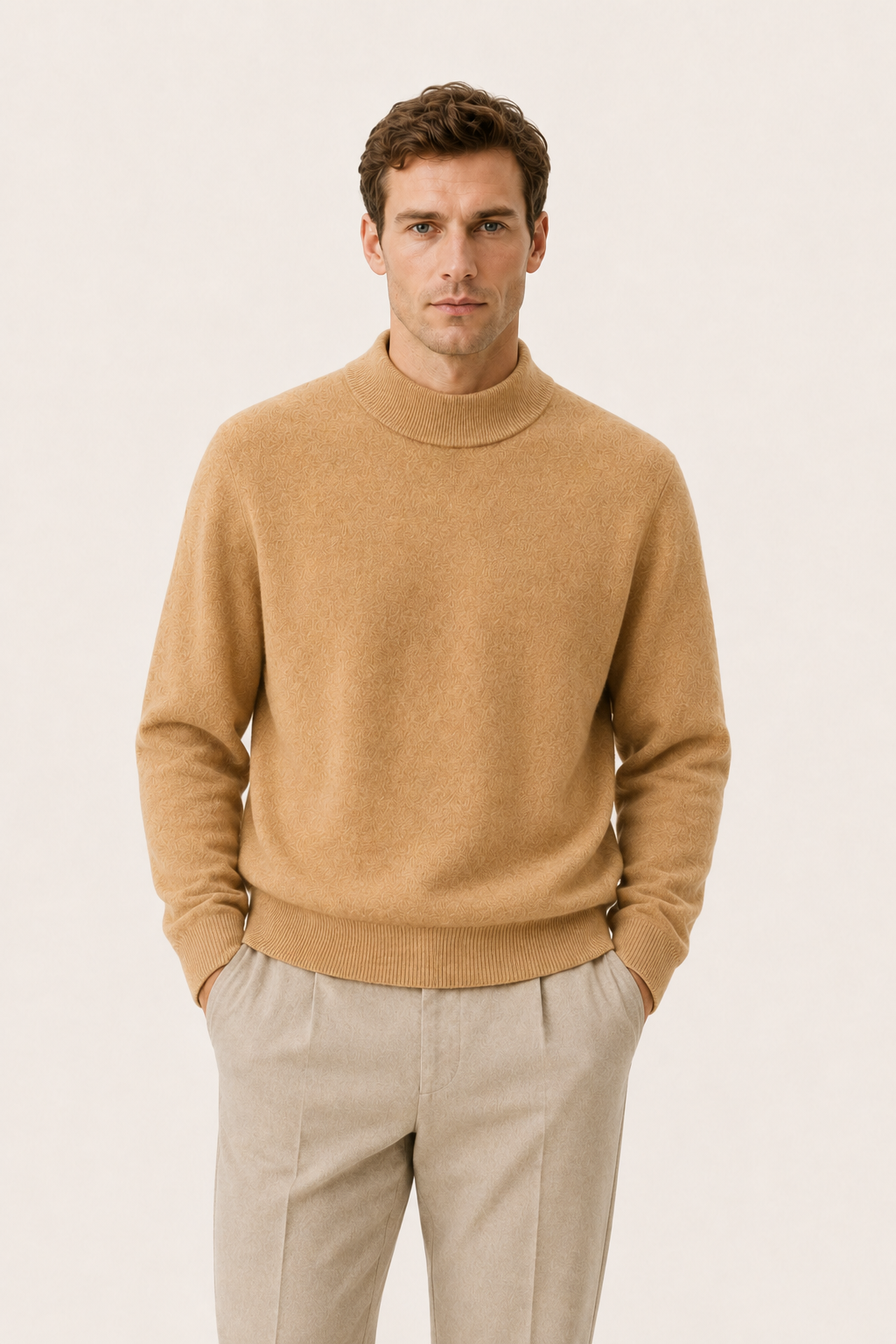 Arelio Mock Neck Camel