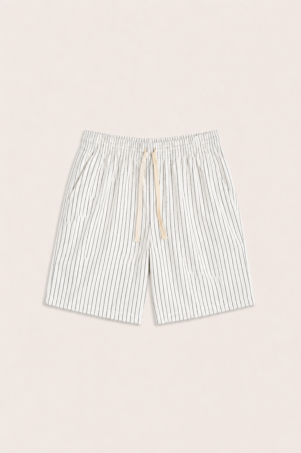 Vilero Cotton Striped Short White