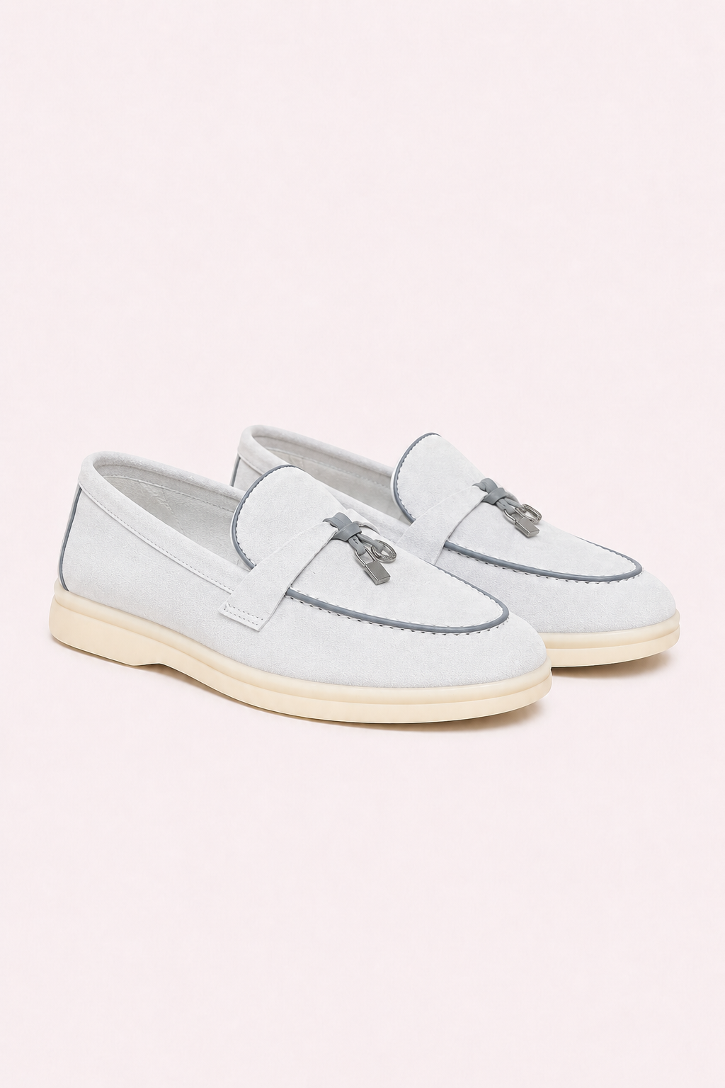 Rovain Buckled Loafers Ice Grey