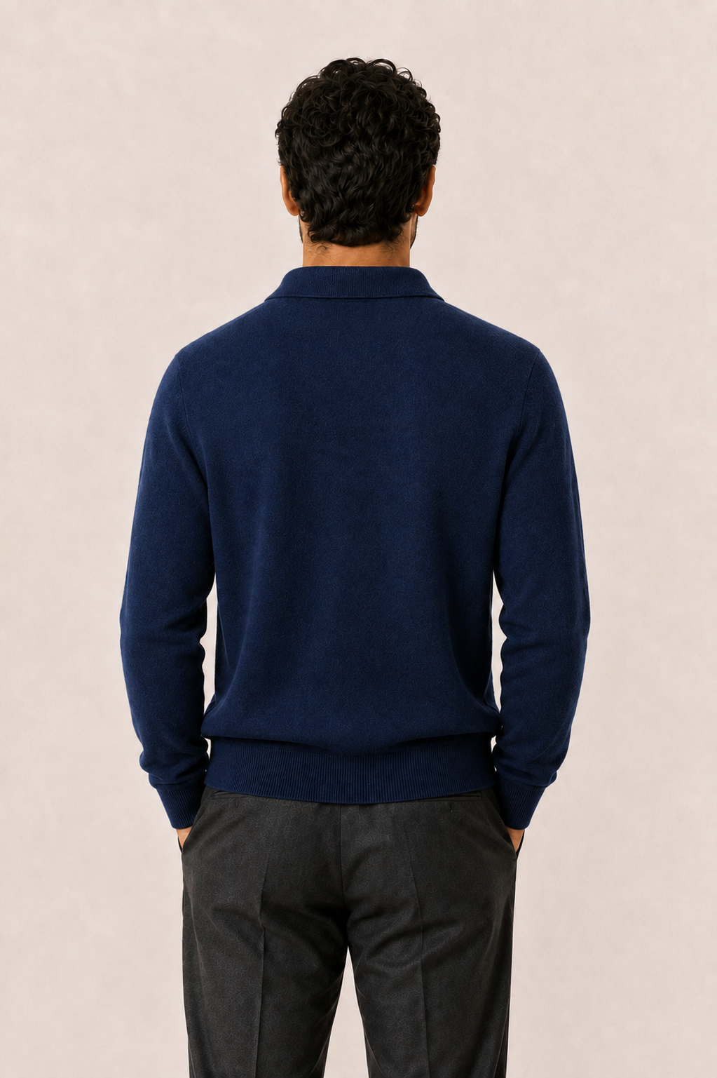 Avarel Wool Polo Knit Navy