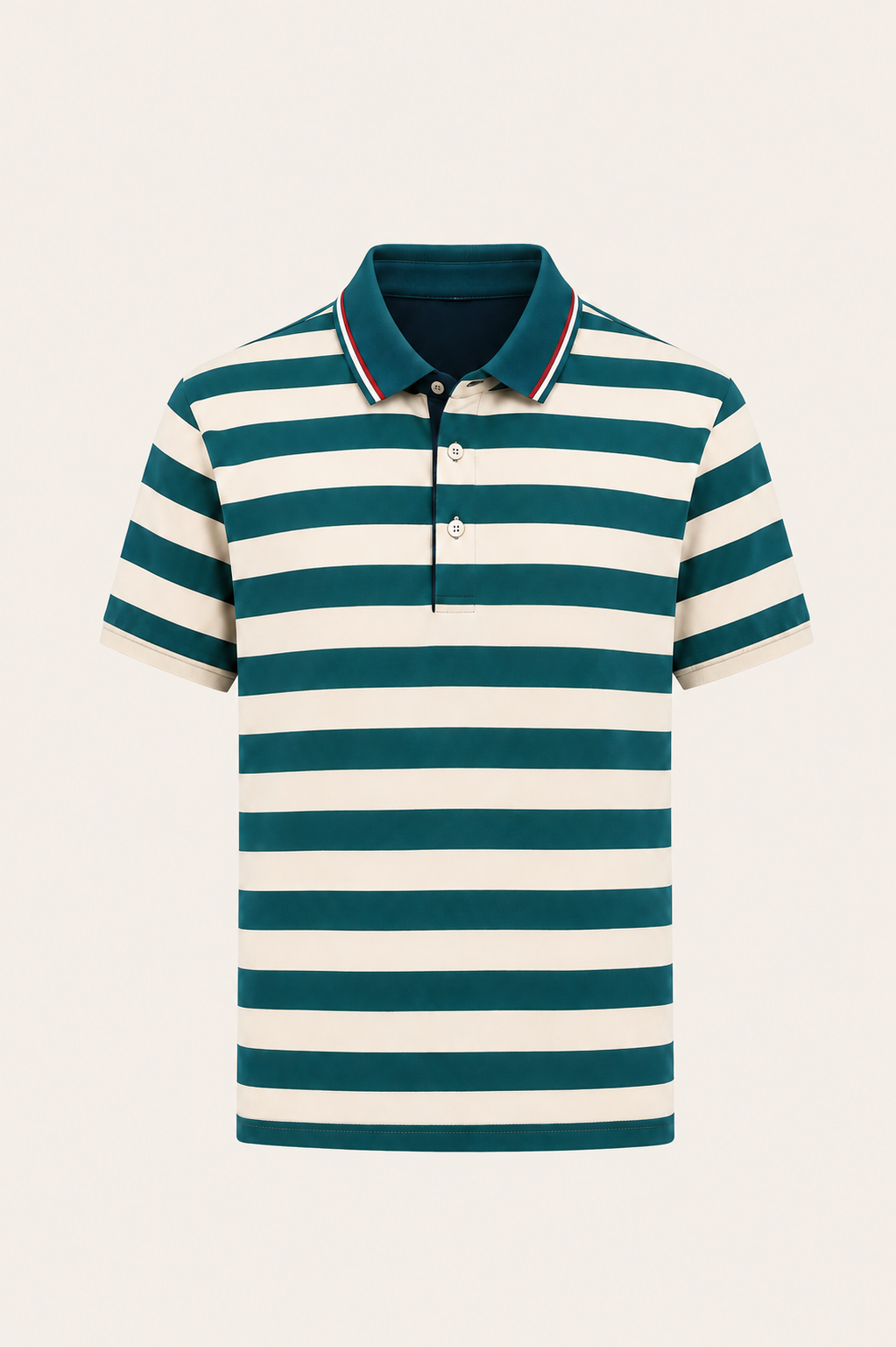Lamero Striped Cotton Polo Green
