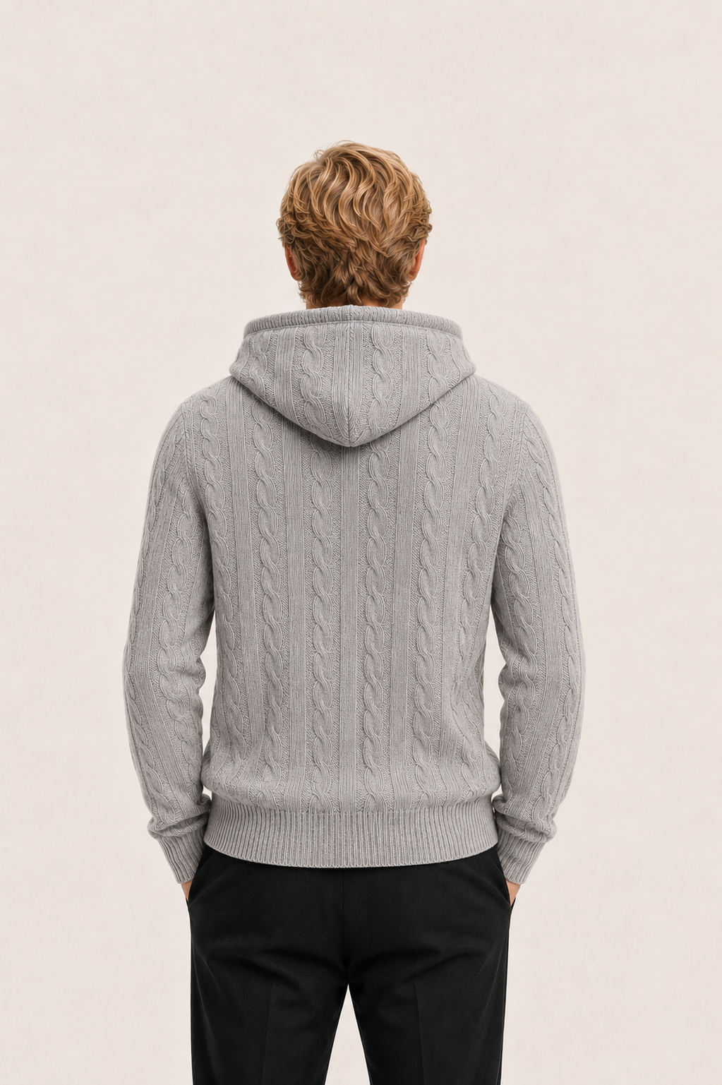 Avero Hooded Cable Knit Grey