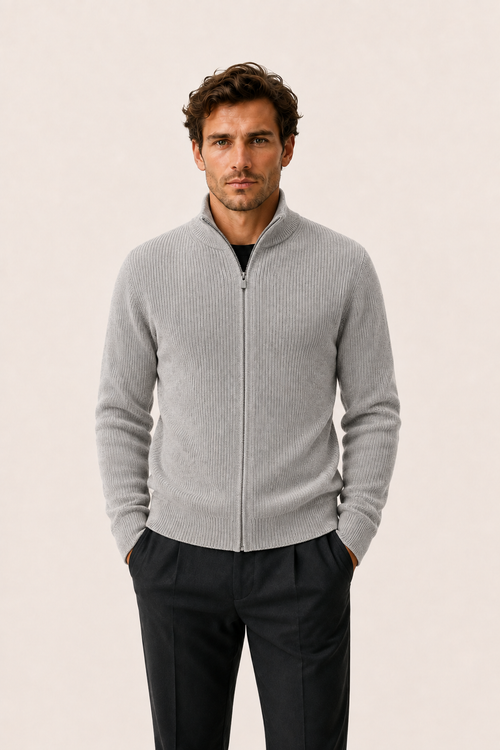 Arelon Zip Knit Grey