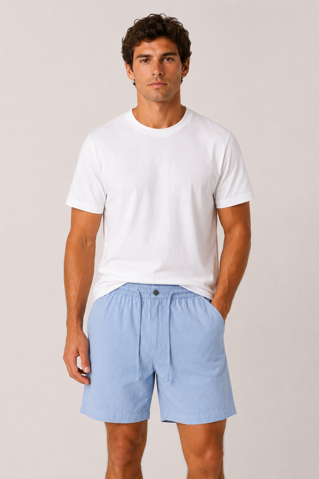 Levano Linen Short Sky Blue