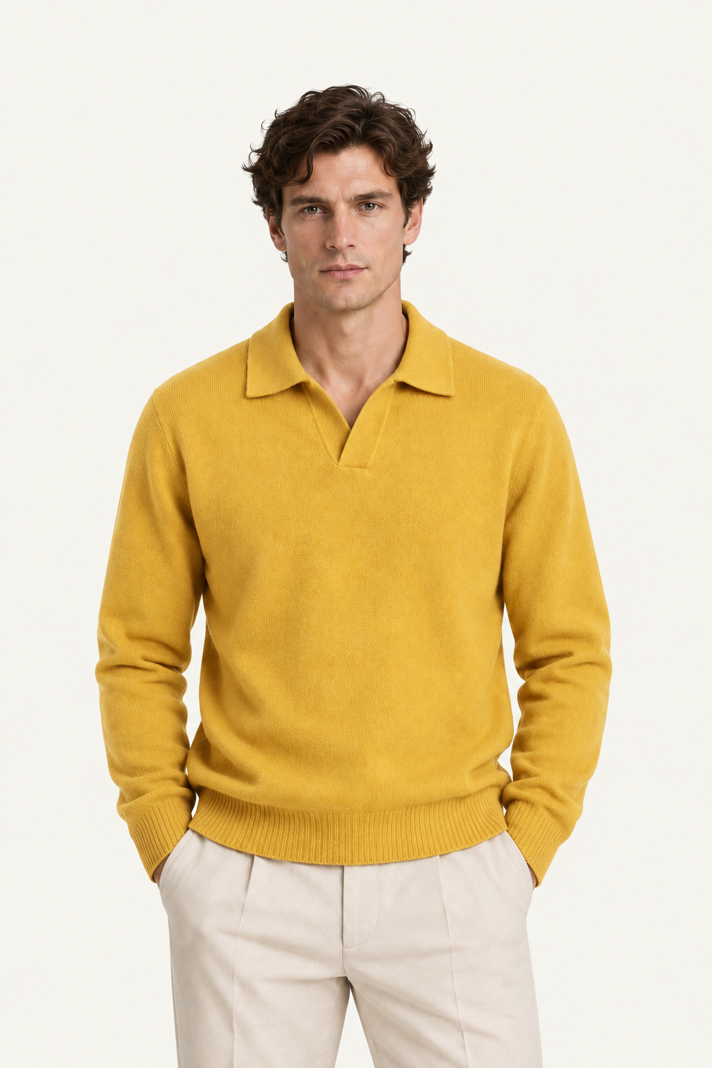 Malero Wool Polo Knit Yellow