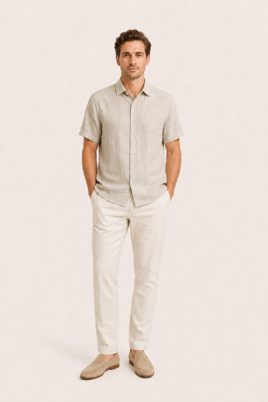 Lovani Linen Shirt Beige