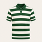 Melano Striped Knitted Polo Green