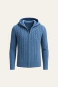 Avero Hooded Cable Knit Blue