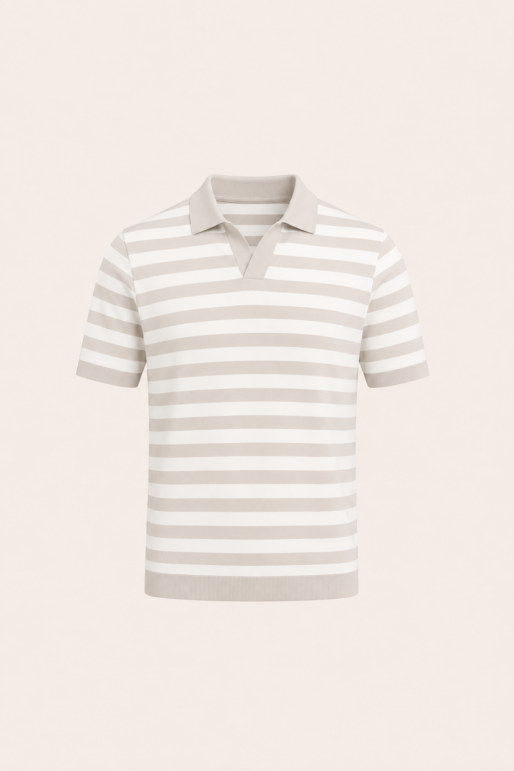 Nolani Striped Polo Beige