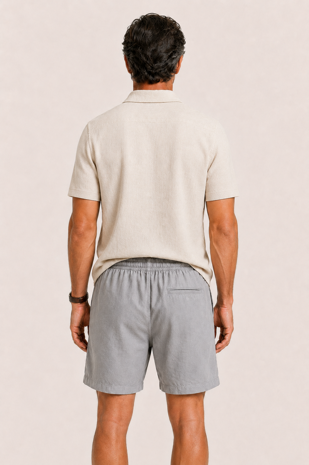 Aviro Linen Striped Short Grey