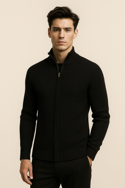 Arelon Cashmere Zip Knit Black