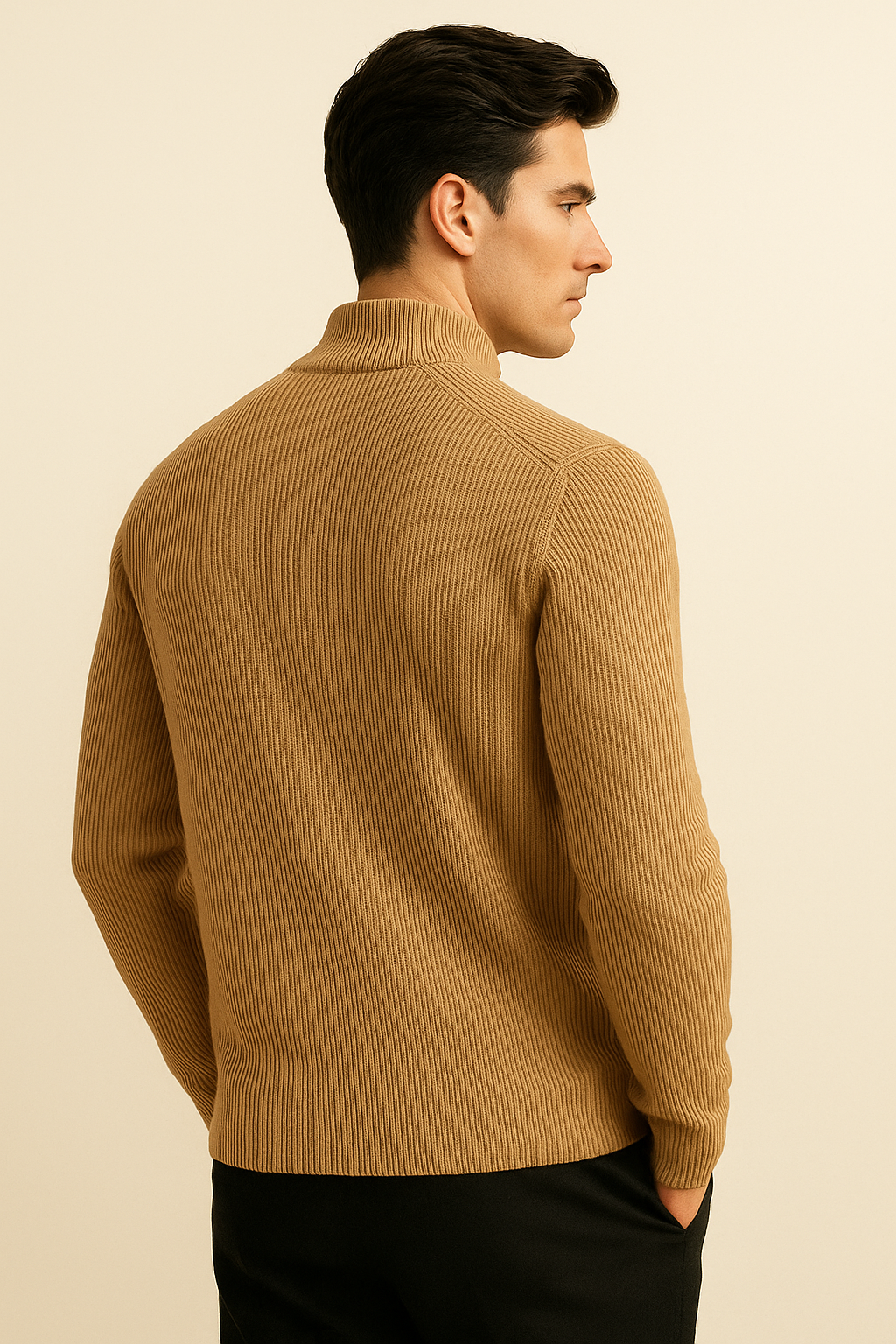 Arelon Cashmere Zip Knit Khaki