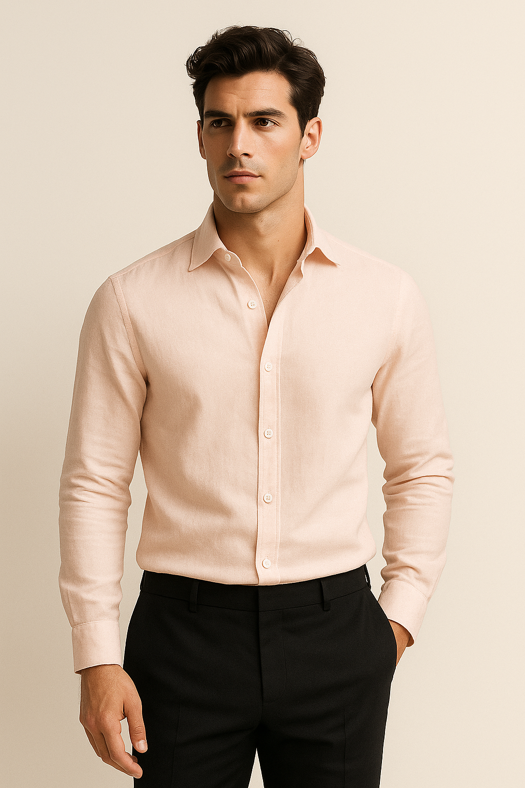 Avari Linen Shirt Salmon