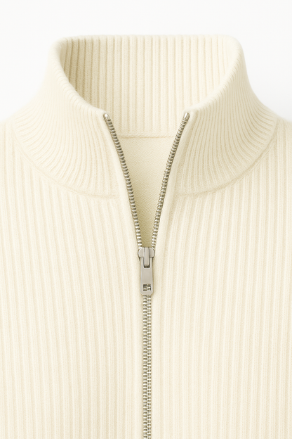 Arelon Cashmere Zip Knit Cream