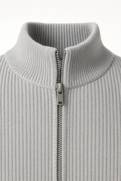 Arelon Cashmere Zip Knit Grey