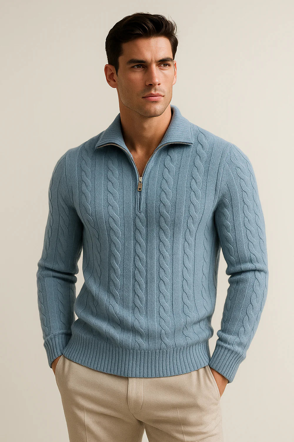 Tilano Cable Knit Light Blue