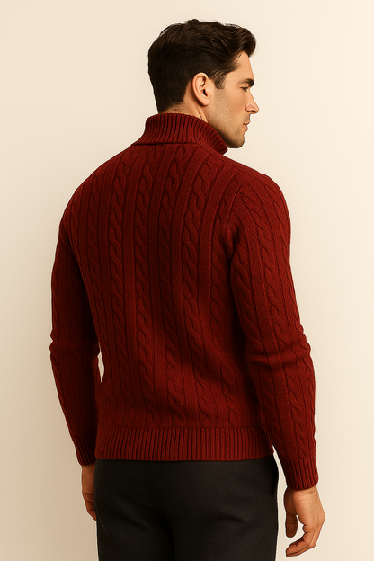 Tilano Cable Knit Burgundy