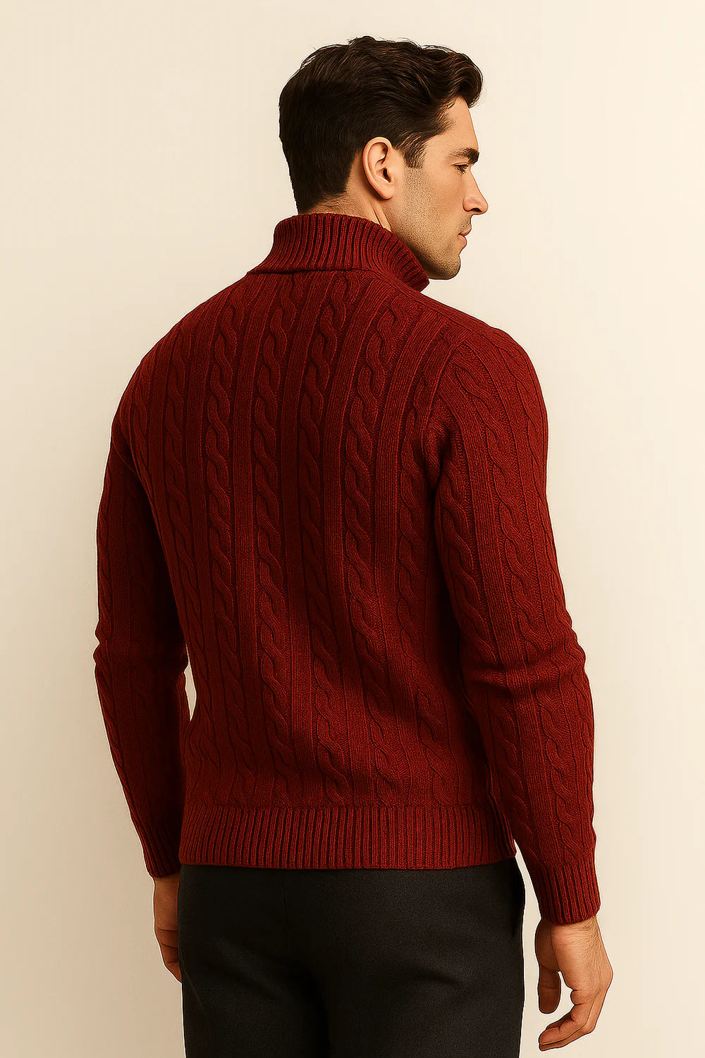 Tilano Cable Knit Burgundy
