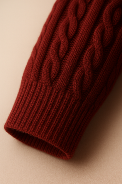 Tilano Cable Knit Burgundy