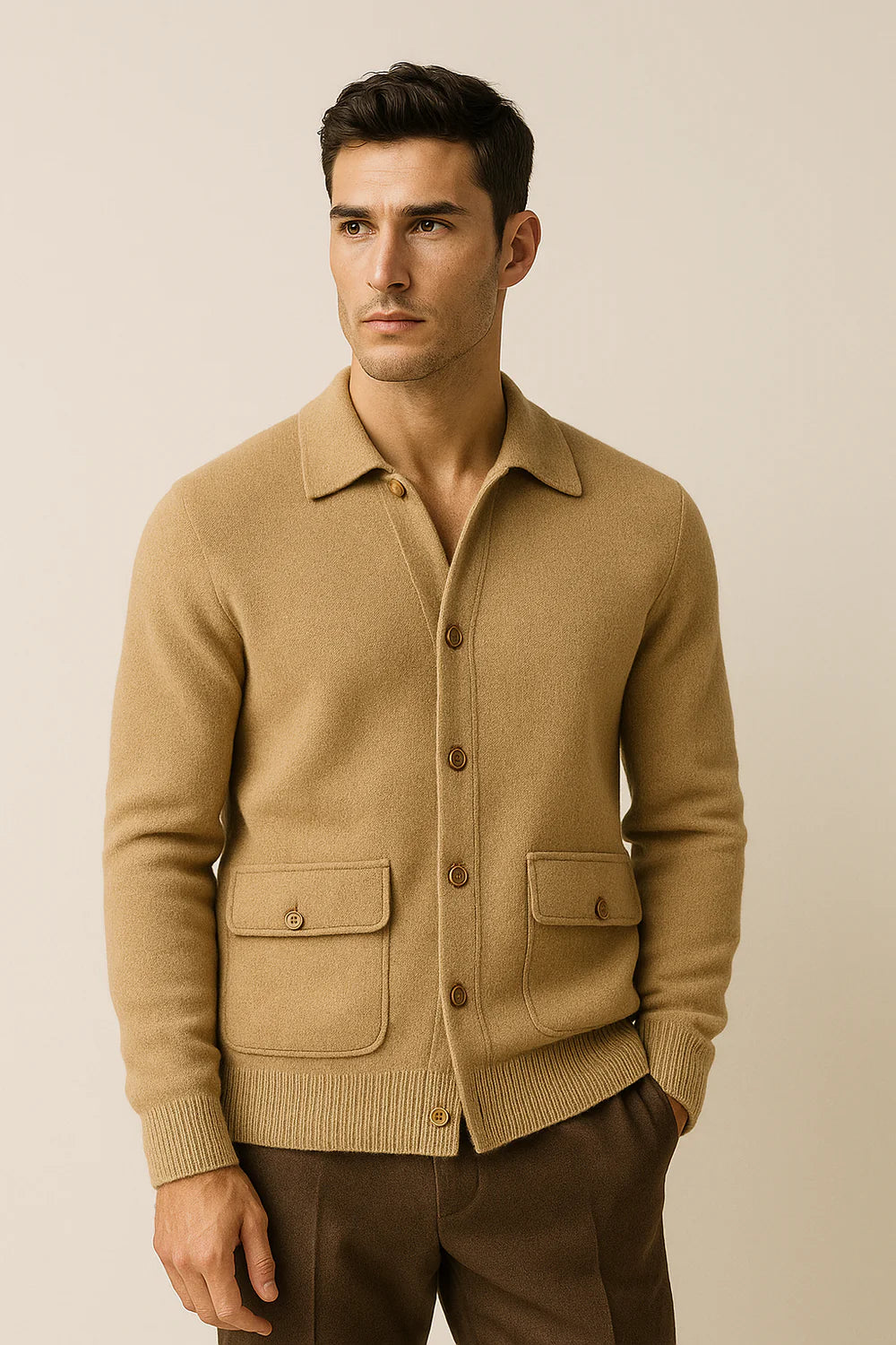 Silavo Cashmere Cardigan Camel