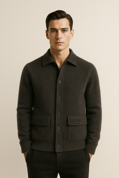 Silavo Cashmere Cardigan Dark Grey