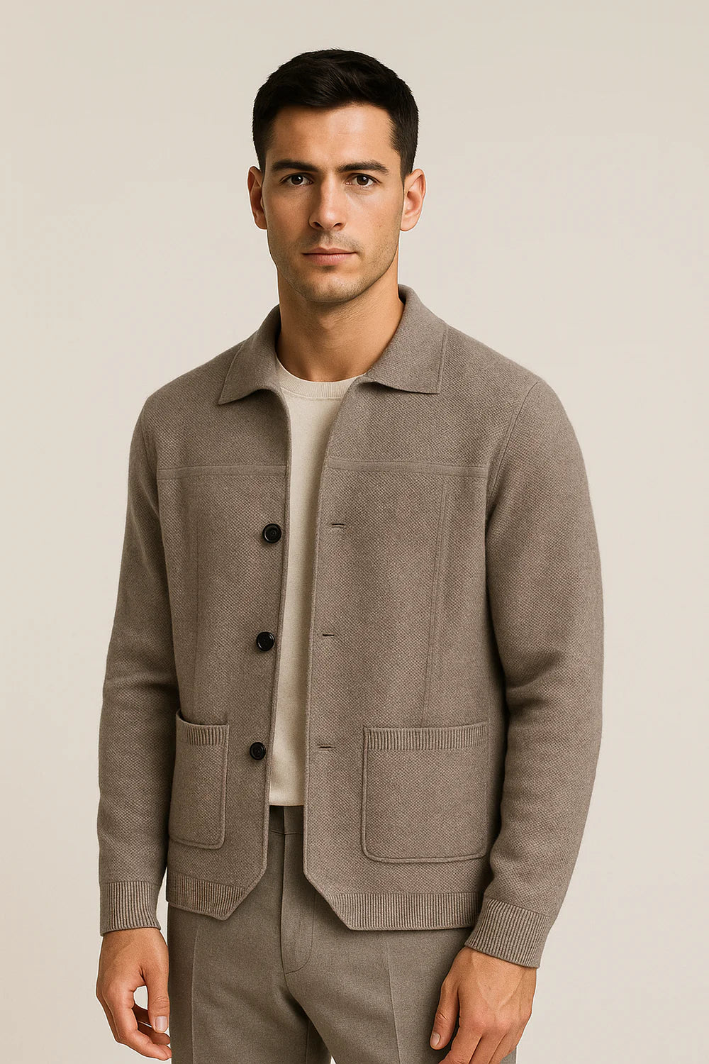 Ferilo Cashmere Cardigan Camel-Grey
