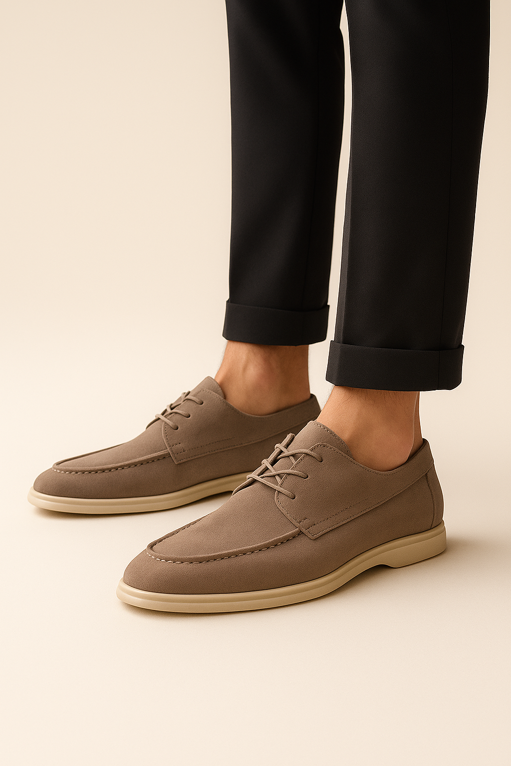 Ladore Suede Lace Shoes Beige