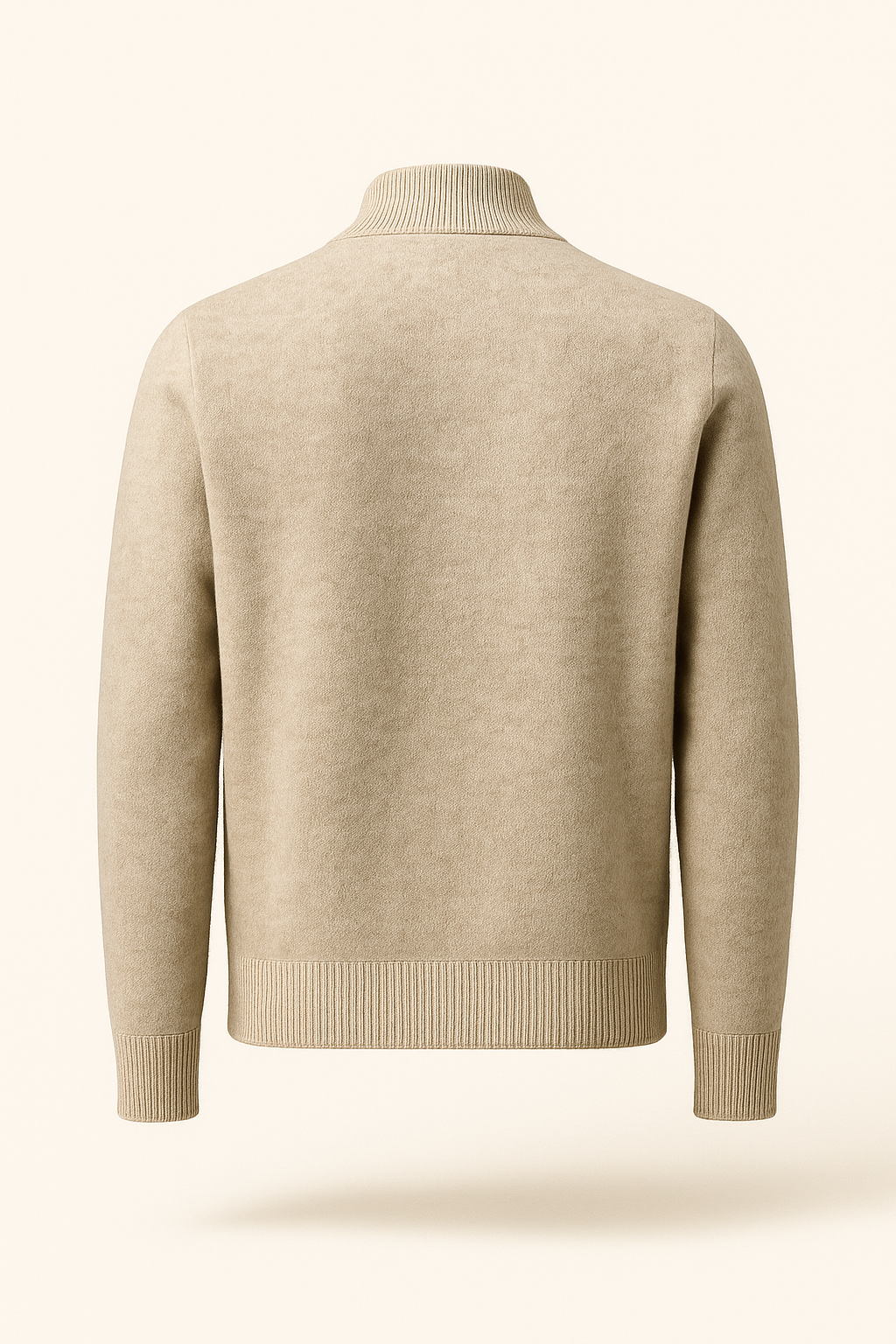 Vaniro Cashmere Zip Knit Beige