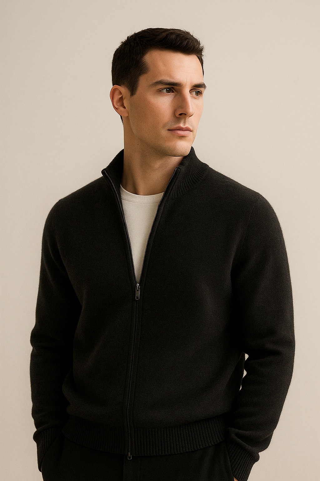 Vaniro Cashmere Cardigan Black