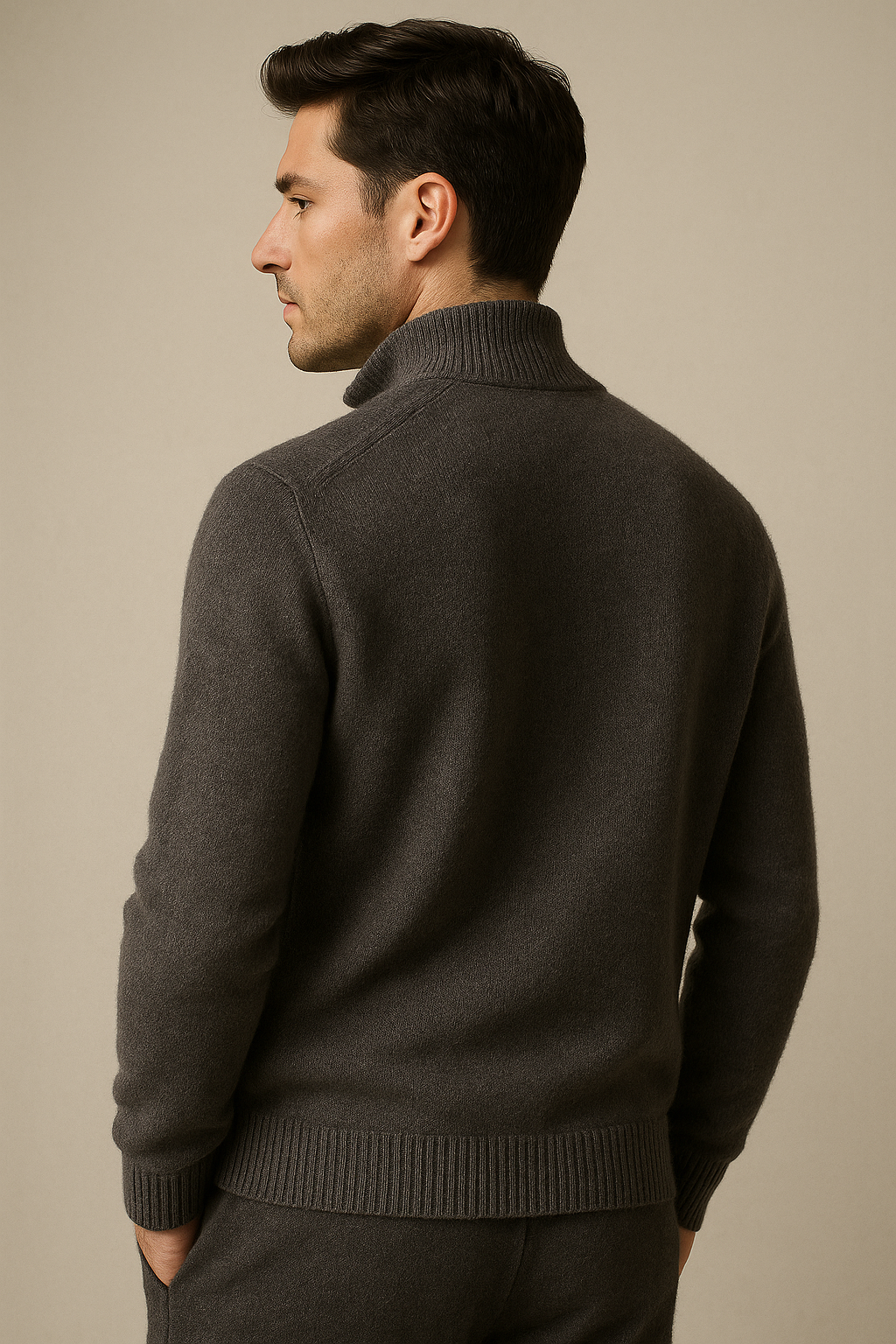 Vaniro Cashmere Cardigan Dark Grey