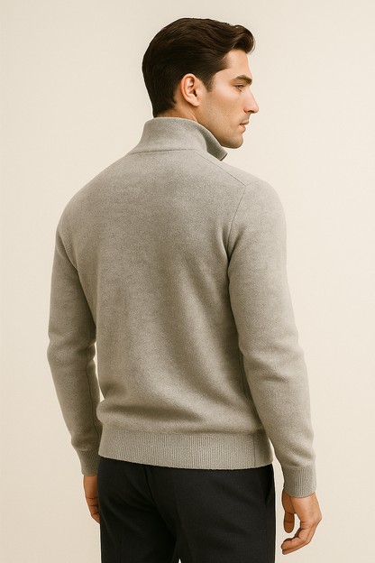 Sivaro Reversible Cashmere Zip Knit Grey & Dark Grey