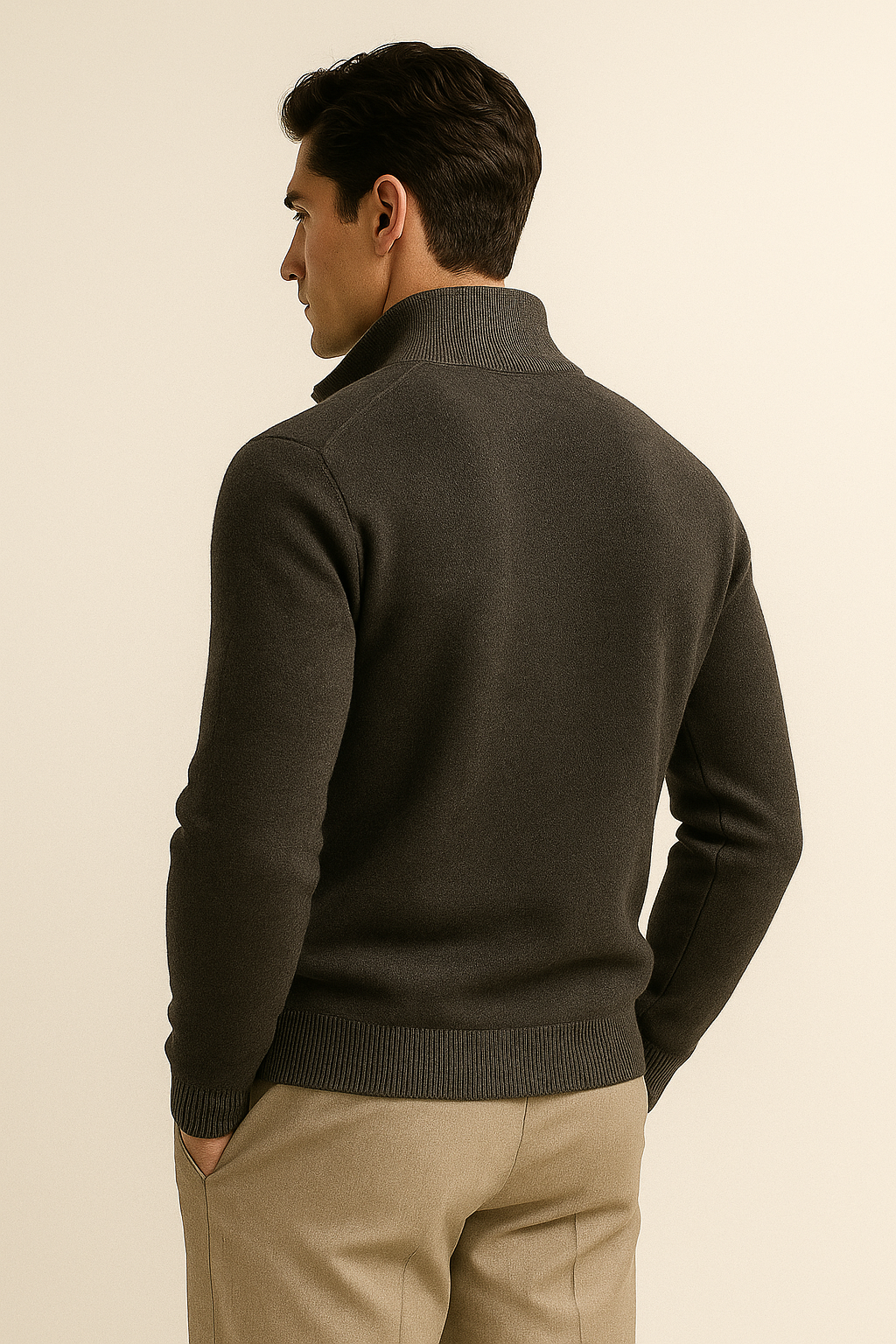 Sivaro Reversible Cashmere Zip Knit Grey & Dark Grey
