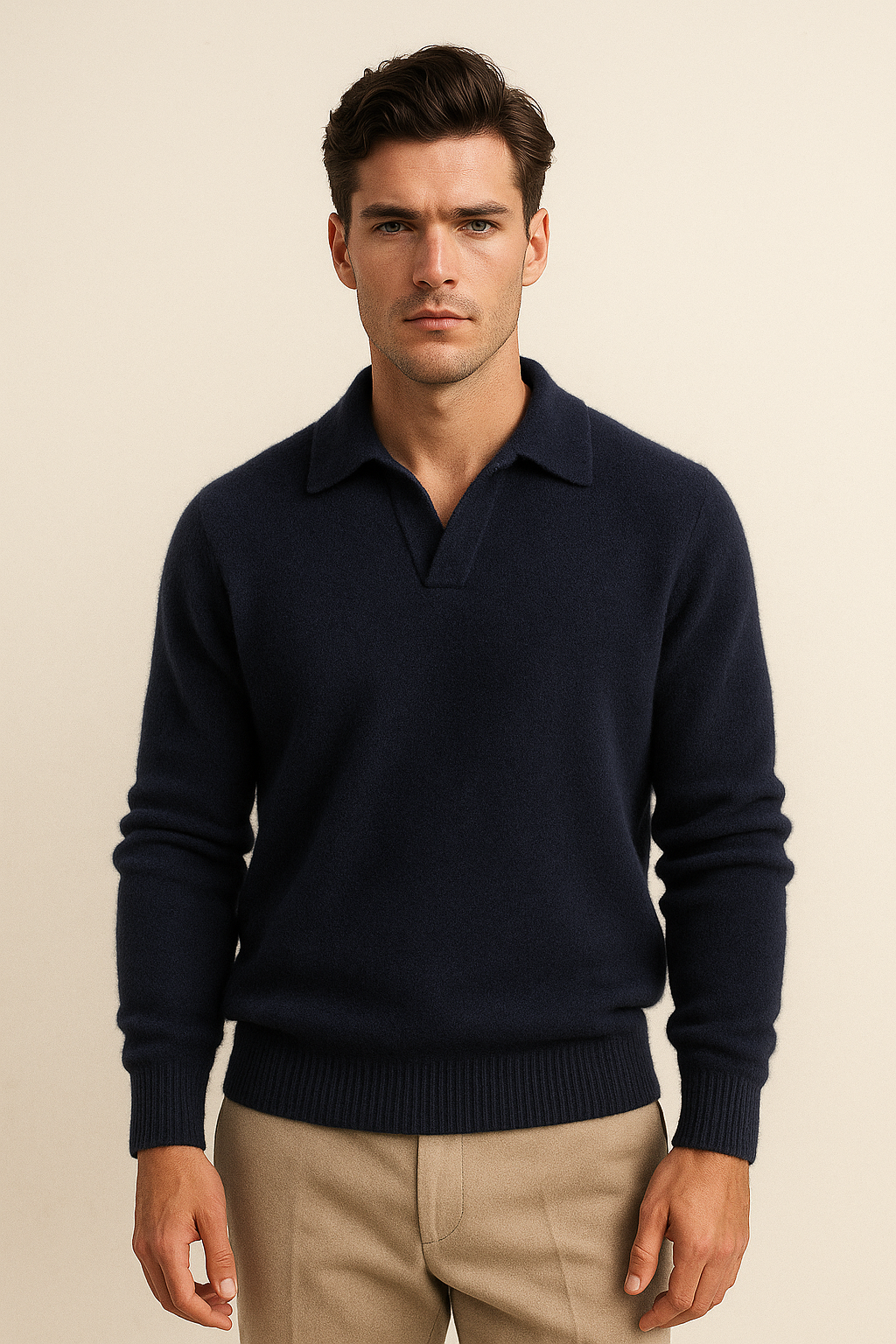 Malero Cashmere Polo Knit Navy