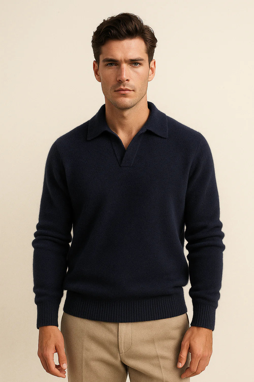 Malero Cashmere Polo Knit Navy