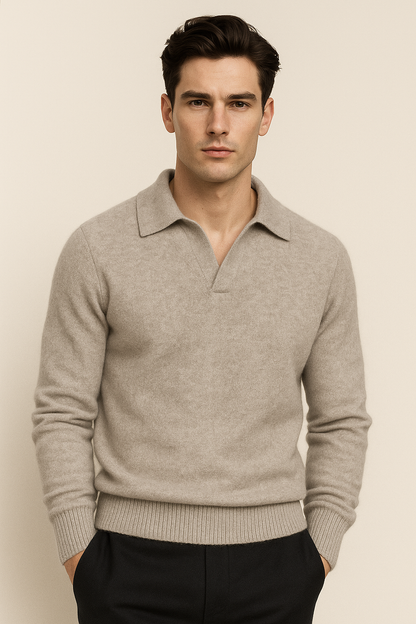 Malero Cashmere Polo Knit Grey