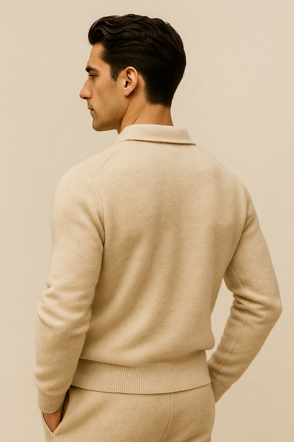 Malero Cashmere Polo Knit Oatmeal