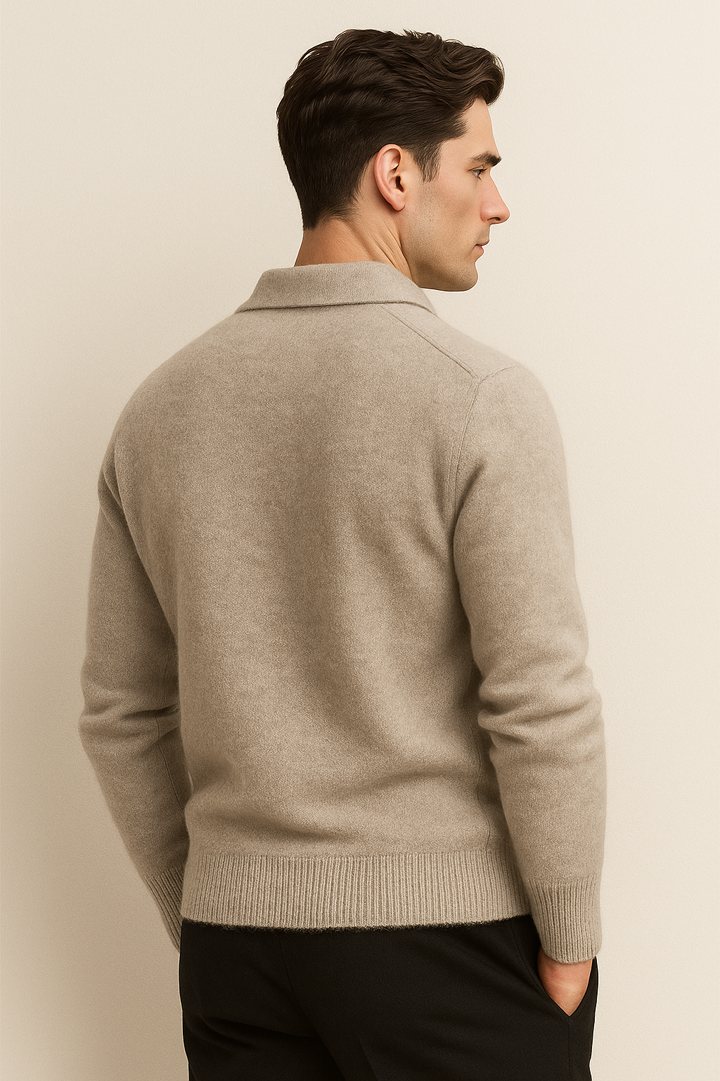 Malero Cashmere Polo Knit Grey