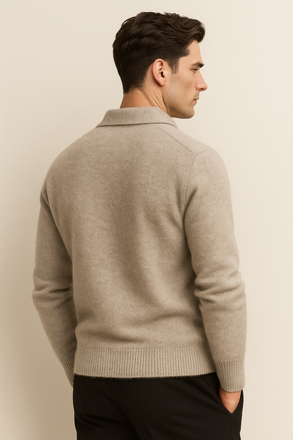 Malero Cashmere Polo Knit Grey