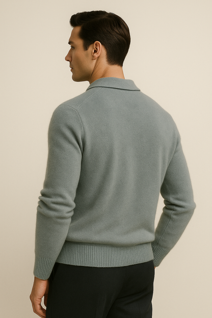 Malero Cashmere Polo Knit Light Blue