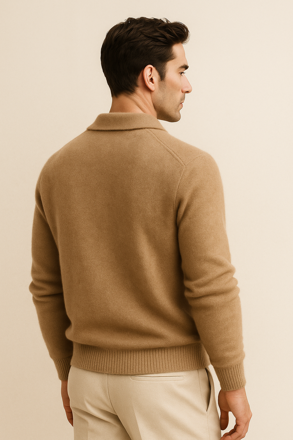 Malero Cashmere Polo Knit Light Brown