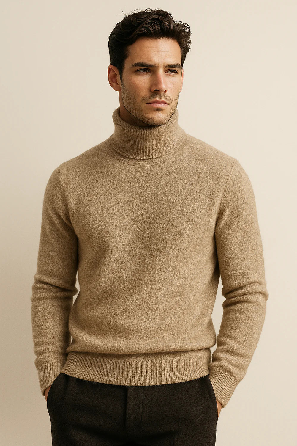 Paravi Cashmere Turtleneck Dark Beige