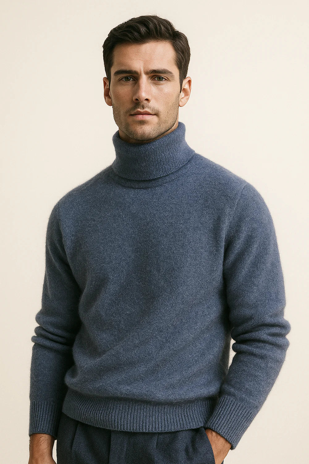 Paravi Cashmere Turtleneck Blue