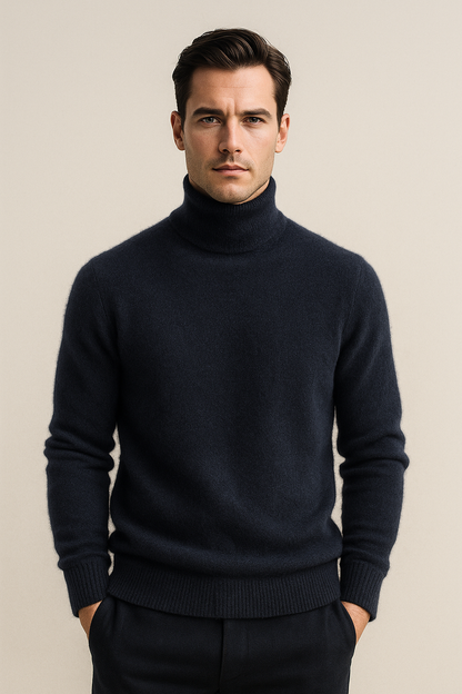 Paravi Cashmere Turtleneck Navy