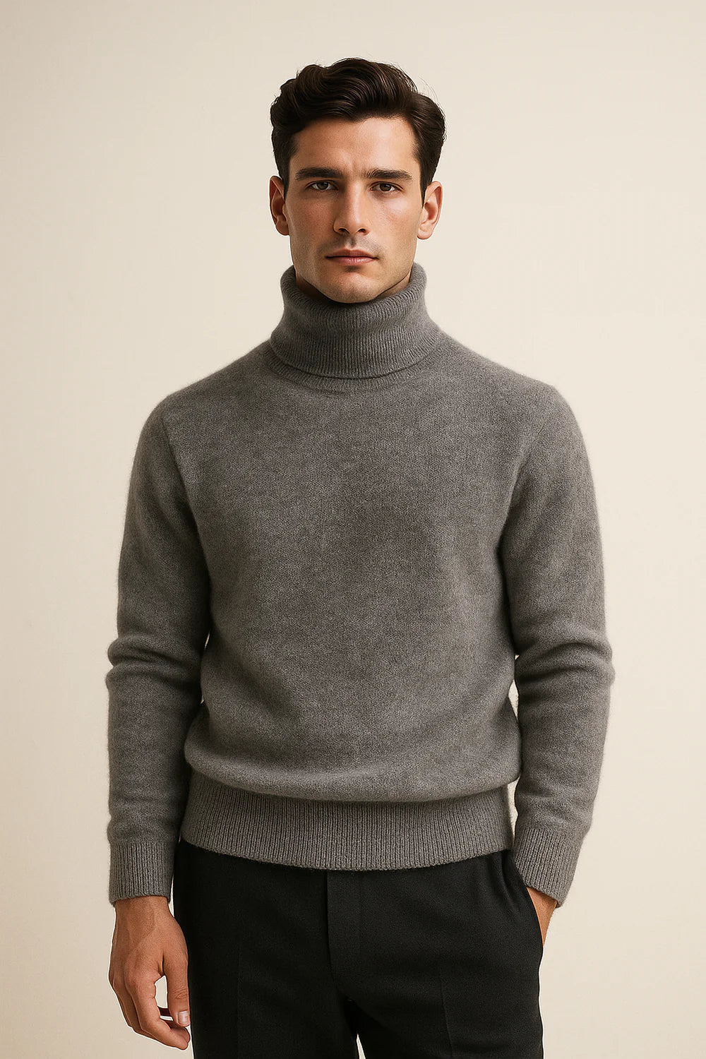 Paravi Cashmere Turtleneck Grey