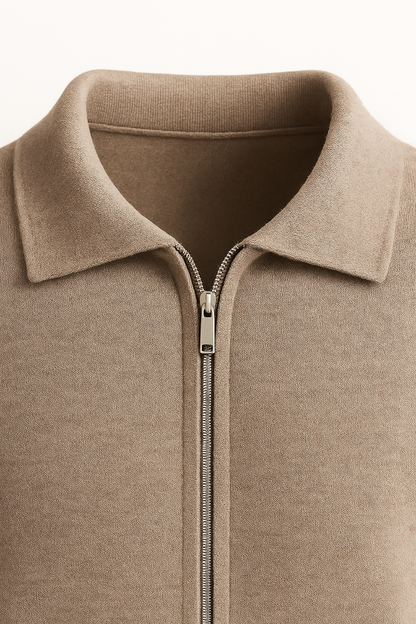 Teravo Merino Zip Sweater Taupe