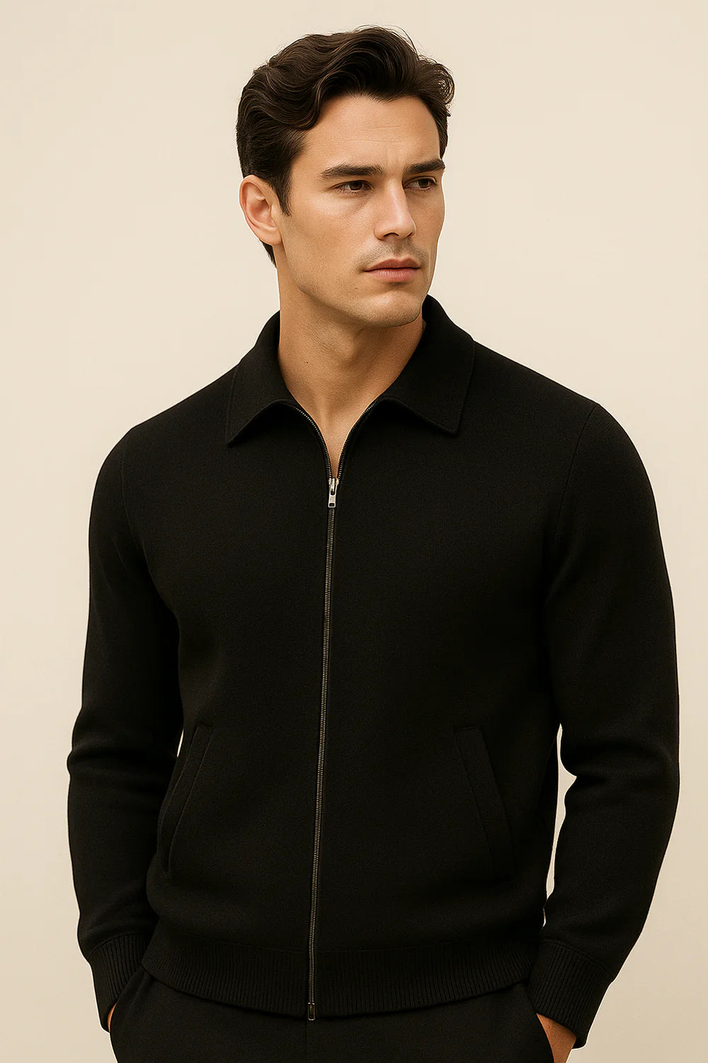 Teravo Merino Zip Sweater Black